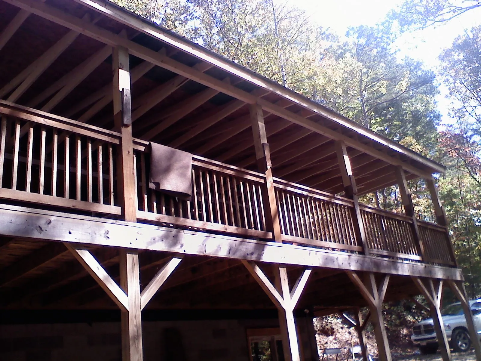 Timber framing under a new elevated porch and deck — Roof Leak Repair in Devine by Roofing Brothers